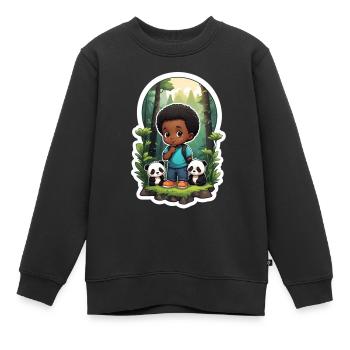 Idée cadeau Panda Lover Lover Fan - Sweat Premium enfant bio - noir - Devant - AI Model Kid Female (0cm)