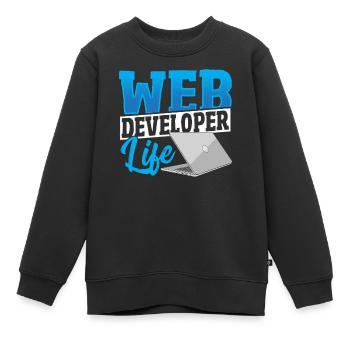 Web Developer Life Web Developer Programmer - Kinder Premium Organic Sweatshirt - Schwarz - Vorne - AI Model Kid Female (0cm)