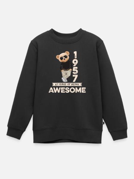 1957 Geburtstag Teddy Bär Being Awesome Orignal - Kinder Premium Organic Sweatshirt - Schwarz
