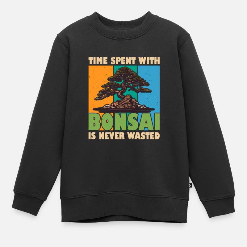 Bonsaï - Sweat Premium enfant bio - noir