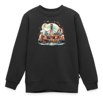 Parc d’attractions Foire, Fête foraine, Festival folklorique - Sweat Premium enfant bio - noir - Devant - AI Model Kid Female (0cm)