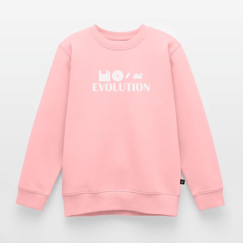 Evolution Floppy CD USB Stick Cloud Kids Premium Organic Sweatshirt