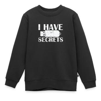 I have Secrets USB Stick Retrospeichermodul - Kinder Premium Organic Sweatshirt - Schwarz - Vorne - AI Model Kid Female (0cm)
