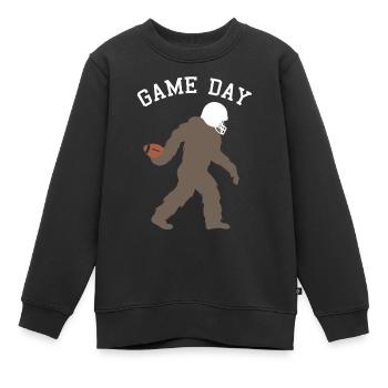 Bigfoot Quarterback Sportler Schattenbild - Kinder Premium Organic Sweatshirt - Schwarz - Vorne - AI Model Kid Female (0cm)