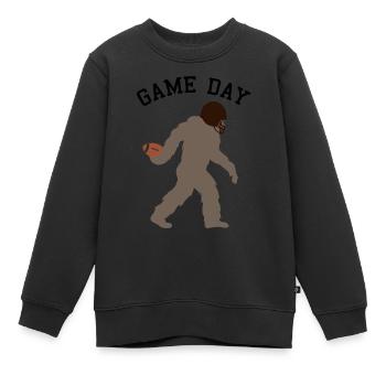 Bigfoot Quarterback Sportler Schattenbild - Kinder Premium Organic Sweatshirt - Schwarz - Vorne - AI Model Kid Female (0cm)