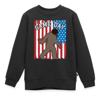 Bigfoot Patriot USA Flagge Hingucker - Kinder Premium Organic Sweatshirt - Schwarz - Vorne - AI Model Kid Female (0cm)