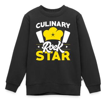 Chefkoch Kochküche Kulinarisches Geschenk - Kinder Premium Organic Sweatshirt - Schwarz - Vorne - AI Model Kid Female (0cm)