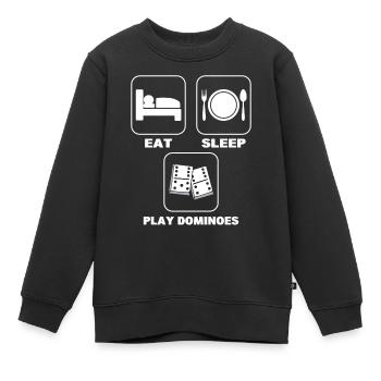 Eat Sleep Play Dominoes Dominoe -Spieler - Kinder Premium Organic Sweatshirt - Schwarz - Vorne - AI Model Kid Female (0cm)