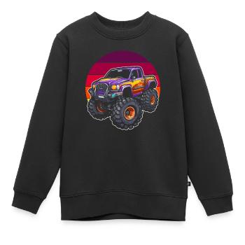 Monster Truck - Sweat Premium enfant bio - noir - Devant - AI Model Kid Female (0cm)