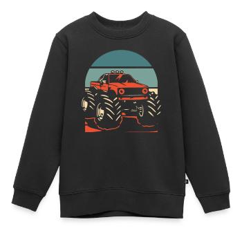 Monster Truck - Sweat Premium enfant bio - noir - Devant - AI Model Kid Female (0cm)