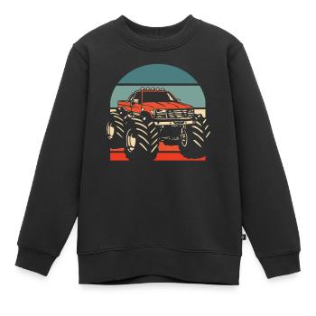 Monster Truck - Sweat Premium enfant bio - noir - Devant - AI Model Kid Female (0cm)