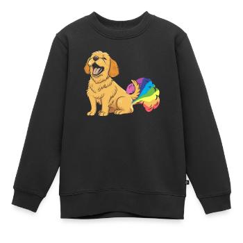 Golden Doodle Witzig Regenbogenfurz - Kinder Premium Organic Sweatshirt - Schwarz - Vorne - AI Model Kid Female (0cm)