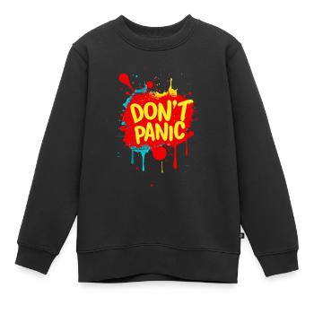 Pas de panique ! Déclaration de citation de dicton drôle - Sweat Premium enfant bio - noir - Devant - AI Model Kid Female (0cm)