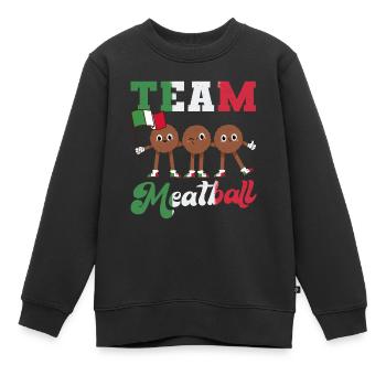 Boulette de viande de l’équipe - Sweat Premium enfant bio - noir - Devant - AI Model Kid Female (0cm)