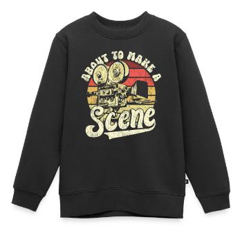 Filmemacher, Kamera, Regie, Produzent, Design - Kinder Premium Organic Sweatshirt - Schwarz - Vorne - AI Model Kid Female (0cm)