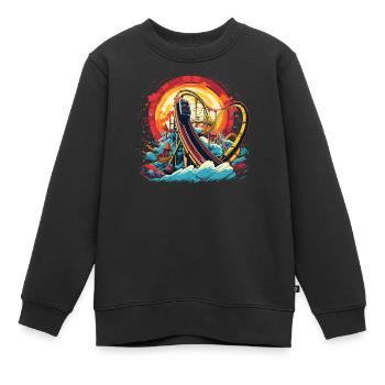 Freizeitpark Jahrmarkt Rummelplatz Kirmes - Kinder Premium Organic Sweatshirt - Schwarz - Vorne - AI Model Kid Female (0cm)