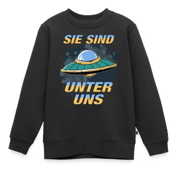 UFO SIE SIND UNTER UNS - Kinder Premium Organic Sweatshirt - Schwarz - Vorne - AI Model Kid Female (0cm)