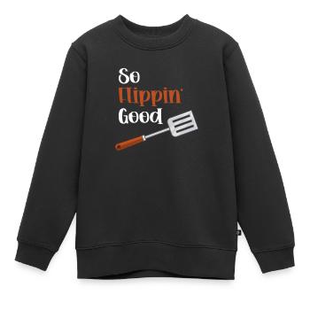 So Flippin' Good Spatula Wortspiele Utensil - Kinder Premium Organic Sweatshirt - Schwarz - Vorne - AI Model Kid Female (0cm)