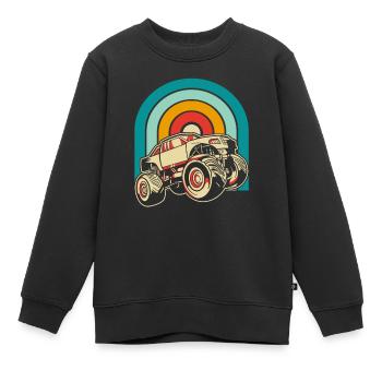 Monster Truck - Sweat Premium enfant bio - noir - Devant - AI Model Kid Female (0cm)