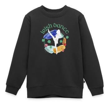 Irish Dance Lustig St. Patricks Day Tanzen Irland - Kinder Premium Organic Sweatshirt - Schwarz - Vorne - AI Model Kid Female (0cm)