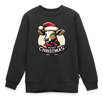 vache, tête de vache, vaches, veau, vache laitière, vache allaitante - Sweat Premium enfant bio - noir - Devant - AI Model Kid Female (0cm)