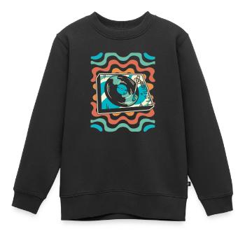Collectionneur de disques vinyles - Sweat Premium enfant bio - noir - Devant - AI Model Kid Female (0cm)