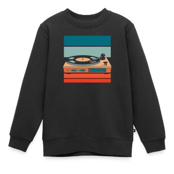 Collectionneur de disques vinyles - Sweat Premium enfant bio - noir - Devant - AI Model Kid Female (0cm)