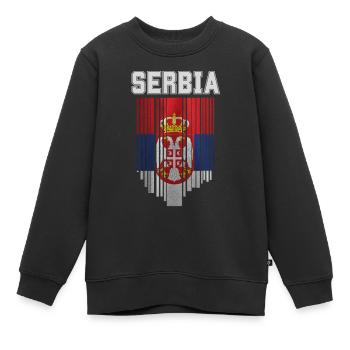 Flagge Serbiens, serbischer Stolz - Kinder Premium Organic Sweatshirt - Schwarz - Vorne - AI Model Kid Female (0cm)