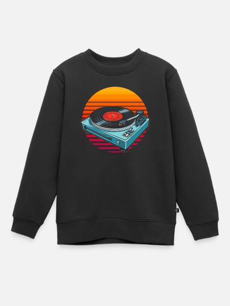 Schallplatte Vinyl Plattensammler - Kinder Premium Organic Sweatshirt - Schwarz