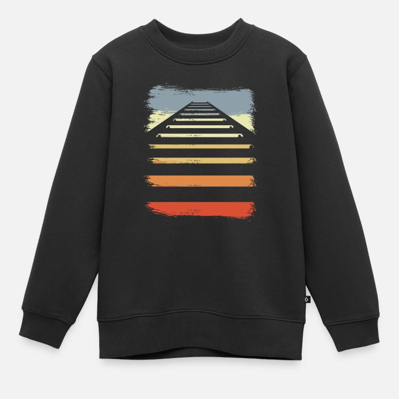 Voies ferrées - Sweat Premium enfant bio - noir