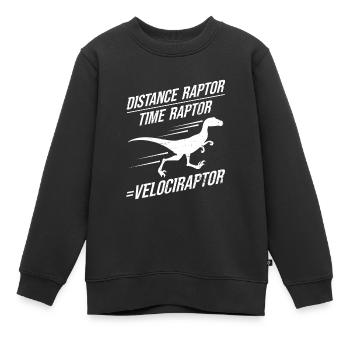 Distance Raptor Time Raptor Velociraptor Dinosauri - Kinder Premium Organic Sweatshirt - Schwarz - Vorne - AI Model Kid Female (0cm)
