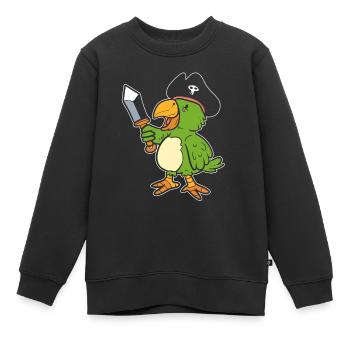 Papageipirat Ornithologe - Kinder Premium Organic Sweatshirt - Schwarz - Vorne - AI Model Kid Female (0cm)