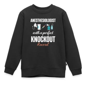 Anesthésiste avec un dossier d’élimination parfait - Sweat Premium enfant bio - noir - Devant - AI Model Kid Female (0cm)