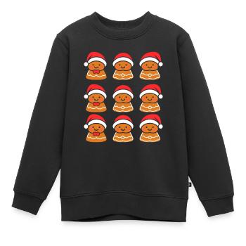 Lebkuchenmann - Kinder Premium Organic Sweatshirt - Schwarz - Vorne - AI Model Kid Female (0cm)