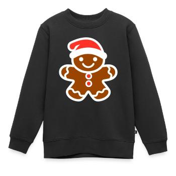 Lebkuchenmann - Kinder Premium Organic Sweatshirt - Schwarz - Vorne - AI Model Kid Female (0cm)