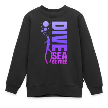 Plongée, Apnée Plongée, Apnée No Limit Apnée Apnée - Sweat Premium enfant bio - noir - Devant - AI Model Kid Female (0cm)