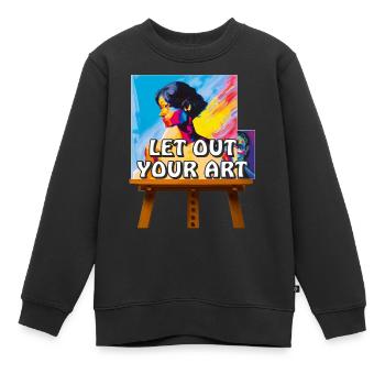 ARTIST MAKES THE PICTURE - Kinder Premium Organic Sweatshirt - Schwarz - Vorne - AI Model Kid Female (0cm)