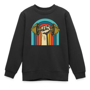 Fitness - Kinder Premium Organic Sweatshirt - Schwarz - Vorne - AI Model Kid Female (0cm)