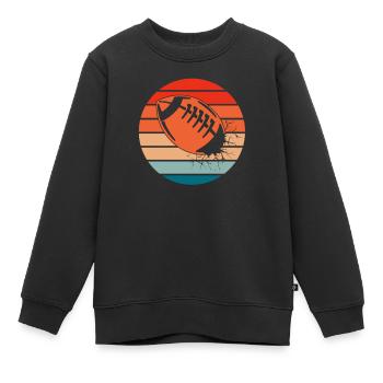 American football - Kids Premium Organic Sweatshirt - black - Front - AI Model Kid Female (0cm)