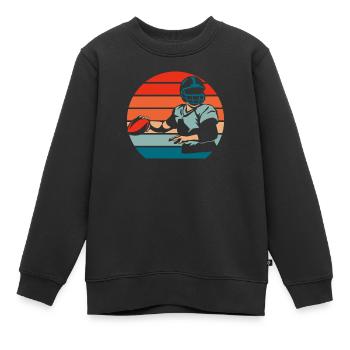 Football américain - Sweat Premium enfant bio - noir - Devant - AI Model Kid Female (0cm)