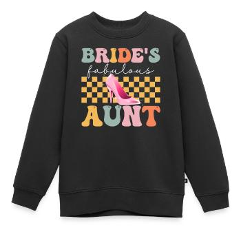 Douche nuptiale groovy - Sweat Premium enfant bio - noir - Devant - AI Model Kid Female (0cm)