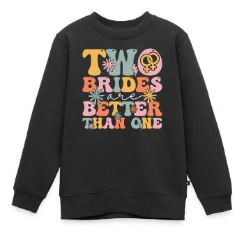Groovy Brautparty Lesbisch - Kinder Premium Organic Sweatshirt - Schwarz - Vorne - AI Model Kid Female (0cm)