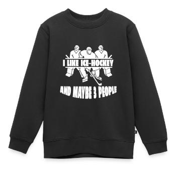 Eishockeyspieler Hockeyfan Eishockeyteam Eishockey - Kinder Premium Organic Sweatshirt - Schwarz - Vorne - AI Model Kid Female (0cm)