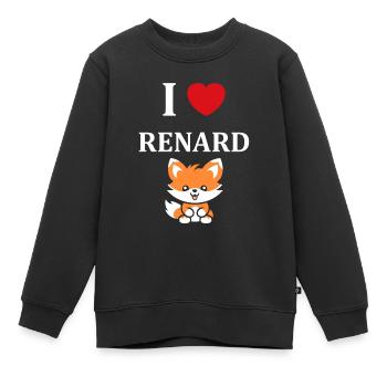 petit renard - Sweat Premium enfant bio - noir - Devant - AI Model Kid Female (0cm)