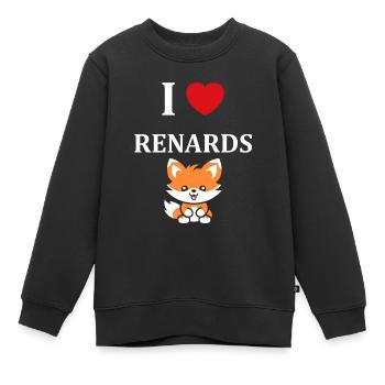 petit renard - Sweat Premium enfant bio - noir - Devant - AI Model Kid Female (0cm)