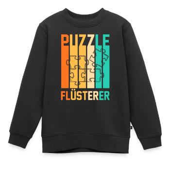 Puzzlefan Puzzler Puzzleteile Puzzle - Kinder Premium Organic Sweatshirt - Schwarz - Vorne - AI Model Kid Female (0cm)