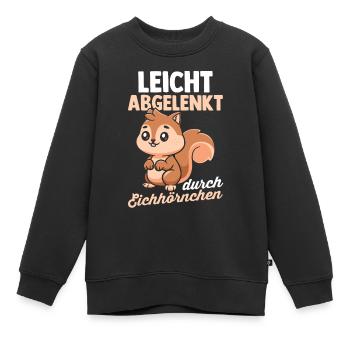 Leicht Abgelenkt Durch Eichhörnchen - Kinder Premium Organic Sweatshirt - Schwarz - Vorne - AI Model Kid Female (0cm)