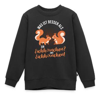 Eichhörnchen - Kinder Premium Organic Sweatshirt - Schwarz - Vorne - AI Model Kid Female (0cm)
