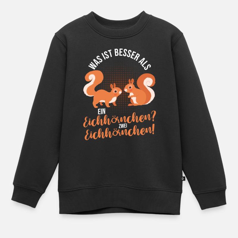 Eichhörnchen - Kinder Premium Organic Sweatshirt - Schwarz