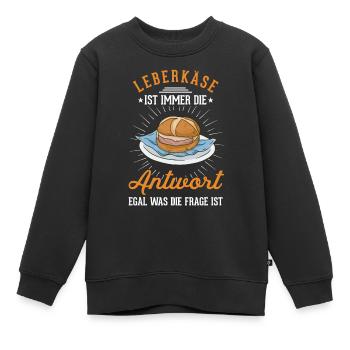 Leberkas Leberkäse Fleischkäse - Kinder Premium Organic Sweatshirt - Schwarz - Vorne - AI Model Kid Female (0cm)